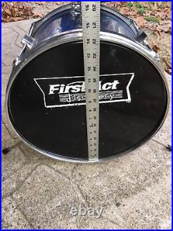 First Act Kids Mini Drum Set Kit Metallic Blue 14 Kick 8 Snare Tom 9 Cymbal