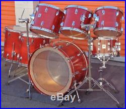 Fortune Cherry Red 7pc Drum Set with Vintage Tama Superstar Hardware 8x14 Snare