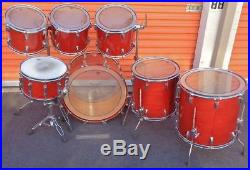 Fortune Cherry Red 7pc Drum Set with Vintage Tama Superstar Hardware 8x14 Snare