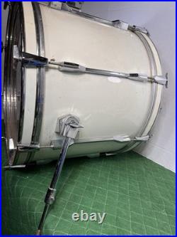 GO DOUBLE PEARL EXPORT SERIES 22 White BASS DRUM SET See Details as is