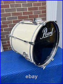 GO DOUBLE or GO HOME! PEARL EXPORT SERIES 22 White BASS DRUM SET See Details