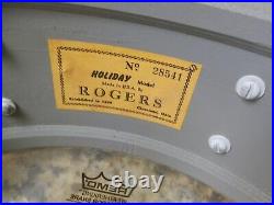 GORGEOUS ROGERS 4 PC WHITE MARINE PEARL DRUM SET WithMATCHING POWERTONE 22,16,13
