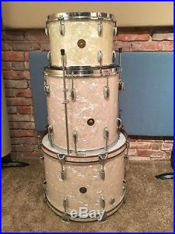 GRETSCH 50s Vtg 3-Ply Drum Set 13/16/20 WMP Gladstone Brackets Round Badge Kit