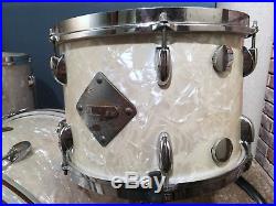 GRETSCH 50s Vtg 3-Ply Drum Set 13/16/20 WMP Gladstone Brackets Round Badge Kit