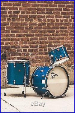GRETSCH 60s ROUND BADGE Drum Set 13 16 20 Blue Sparkle