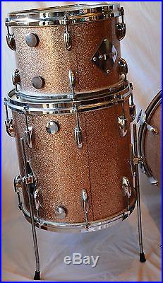 GRETSCH PROGRESSIVE JAZZ Drum Set, Vintage Round Badge. 20, 14, 12