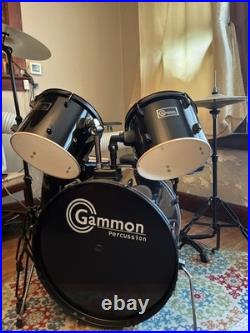 Gammon Percussion 5-Piece Acoustic Drum Kit Lightweight with Drumsticks & Cymbals