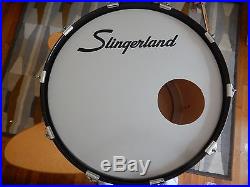Gibson era Slingerland champagne sparkle drum set, 12, 16, 22, good player's kit