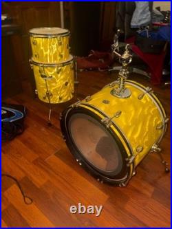 Gretsch Catalina Club 3 Piece Drum Set 20/12/14/14 Yellow Satin Flame