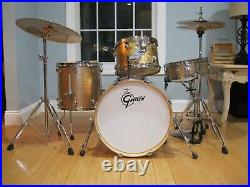 Gretsch Catalina Club Drum Set with Cymbals Throne Gold Sparkle