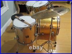 Gretsch Catalina Club Drum Set with Cymbals Throne Gold Sparkle