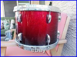 Gretsch Renown Maple 13 X 9 Red Sparkle To Black Fade Tom In Excellent Condition