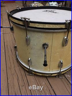 Gretsch Round Badge 3-ply Drum Set Vintage 50s White Marine Pearl
