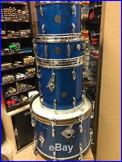 Gretsch Round Badge Vintage Blue Sparke 4 pc Drum Set 20 12 14+ Matching Snare
