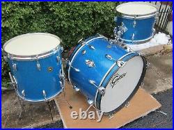 Gretsch Round badge Progressive Jazz drum set 12 14 20 Blue Glass Glitter 1966