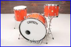 Gretsch USA Broadkaster 3pc Drum Kit Set Tangerine Glitter 26/16/14 Gretsch USA Broadkaster 3pc Drum Kit Set Tangerine Glitter 26/16/14
