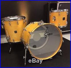 Gretsch USA Custom 3pc Natural Maple Drum Set! 24,18,13