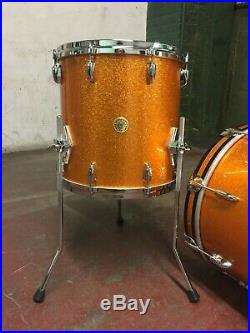 Gretsch USA Custom Jazz Bop Drum Set Gold Sparkle Round Badge 18 12 14