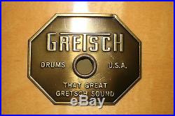 Gretsch Vintage Drum Set. 24/18/14/13/14 Snare. 70's Stop Sign Badge. Excellent