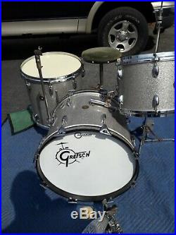 Gretsch vintage name Band drum set in silver Sparkle