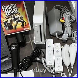 Guitar Hero Wii Super Bundle Set Console, Drum, mic, Guitar, Game- All Tested