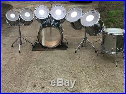 Huge 8 pc Vintage Rare Ludwig Maple Classic Stainless Steel Cow Drum Set