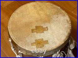 Japanese Antique Wadaiko Drum Set Taiko Nihon w stick Strap Vintage ships Japan