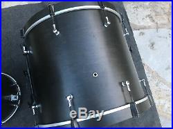 Keller Custom Maple Black Satin Shell Drum Set Kit 22x18,10x8,12x9,14x14