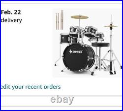 Kid Drum Sets-Donner 5-Piece for Beginners, 14 Inch Full Size Complete Junior D