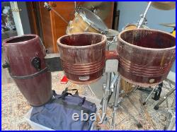 LP Matador Wood Timbale Set Dark Brown 3-Piece Percussion Drums Latin Percussion