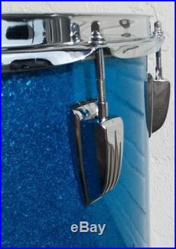 LUDWIG HOLLYWOOD DRUM SET BLUE SPARKLE Vintage 1969