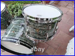 LUDWIG vintage BLUE OYSTER PEARL DOWN BEAT 60 drum set kit BATTERIA