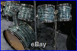 Late 70's Ludwig Maple Drum Set Bowling Ball Blue Oyster Cymbals & hardware MINT