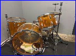 Late 70's Ludwig Vistalite Amber 4 piece Drum Kit