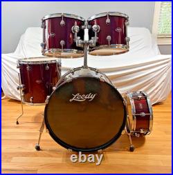 Leedy 5pc Drum Set Very Nice With Tom Mount Wine Red