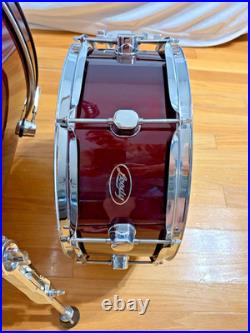 Leedy 5pc Drum Set Very Nice With Tom Mount Wine Red
