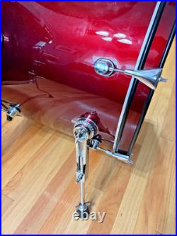 Leedy 5pc Drum Set Very Nice With Tom Mount Wine Red