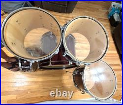 Leedy 5pc Drum Set Very Nice With Tom Mount Wine Red