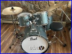 Local Pickup only-Pearl Acoustic 5 pc Drum Kit with Cymbals
