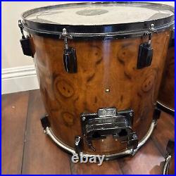 Lot Of 3 Vintage Wooden Pearl Drum Set Rare