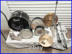 Lot Pearl Rhythm Travel Drums, Stands, Pedal, Cymbals