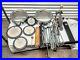 Lot-Remo-Weatherking-Ambassador-snare-drums-with-Paddle-Stands-and-Extras-01-fs