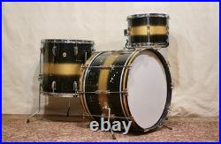 Ludwig 1961 Star Classic 3 Piece Vintage Drum Set In Black And Gold Finish Ludwig 1961 Star Classic 3 Piece Vintage Drum Set In Black And Gold Finish