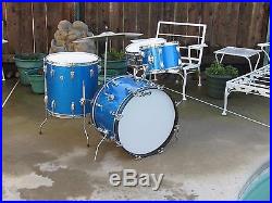 Ludwig 1966 Blue Sparkle 3pc Drum Set 20,12, 16 NICE LOOK