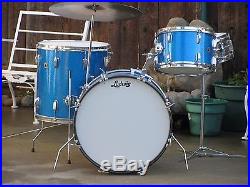 Ludwig 1966 Blue Sparkle 3pc Drum Set 20,12, 16 NICE LOOK