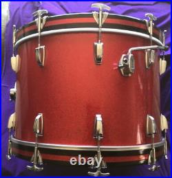 Ludwig 1968 Vintage 14x22 RED SPARKLE 3 Ply Clear Maple BASS DRUM Decent CHEAP Ludwig 1968 Vintage 14x22 RED SPARKLE 3 Ply Clear Maple BASS DRUM Decent CHEAP