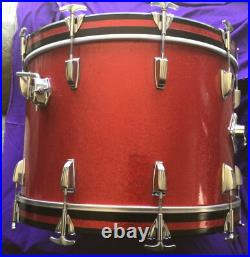 Ludwig 1968 Vintage 14x22 RED SPARKLE 3 Ply Clear Maple BASS DRUM Decent CHEAP Ludwig 1968 Vintage 14x22 RED SPARKLE 3 Ply Clear Maple BASS DRUM Decent CHEAP