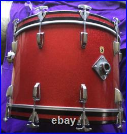 Ludwig 1968 Vintage 14x22 RED SPARKLE 3 Ply Clear Maple BASS DRUM Decent CHEAP Ludwig 1968 Vintage 14x22 RED SPARKLE 3 Ply Clear Maple BASS DRUM Decent CHEAP