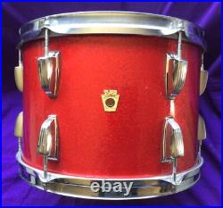 Ludwig 1968 Vintage 9x13 RED SPARKLE 3 Ply Hollywood Rack Tom Decent CHEAP PRICE Ludwig 1968 Vintage 9x13 RED SPARKLE 3 Ply Hollywood Rack Tom Decent CHEAP PRICE