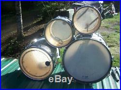 Ludwig 1970's Vintage Blue Sky Pearl 4pc 22, 16, 13, 12 Drum Set